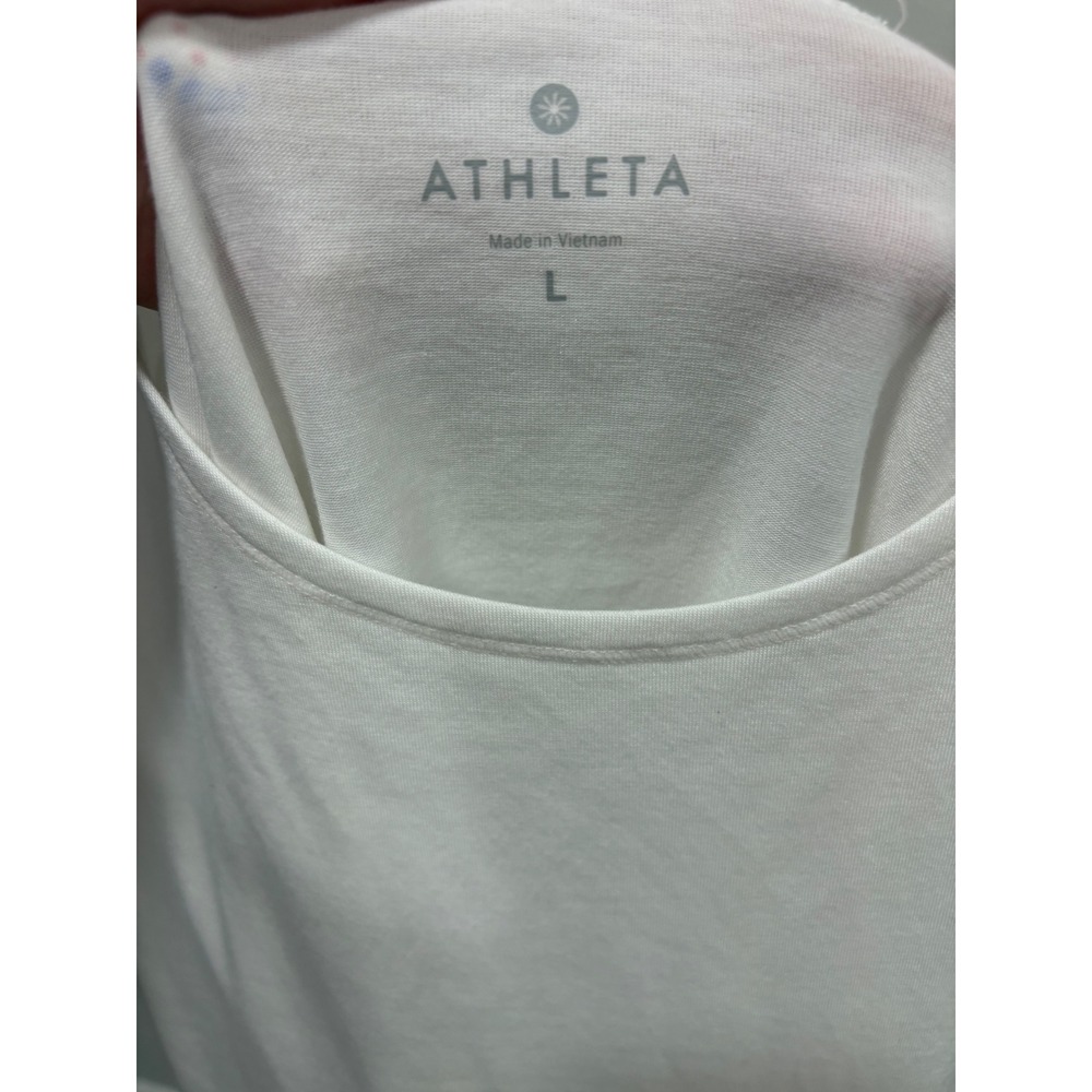 Athleta Open Back Athletic Tank Top White Size Large Lightweight Athleisure - Picture 3 of 9